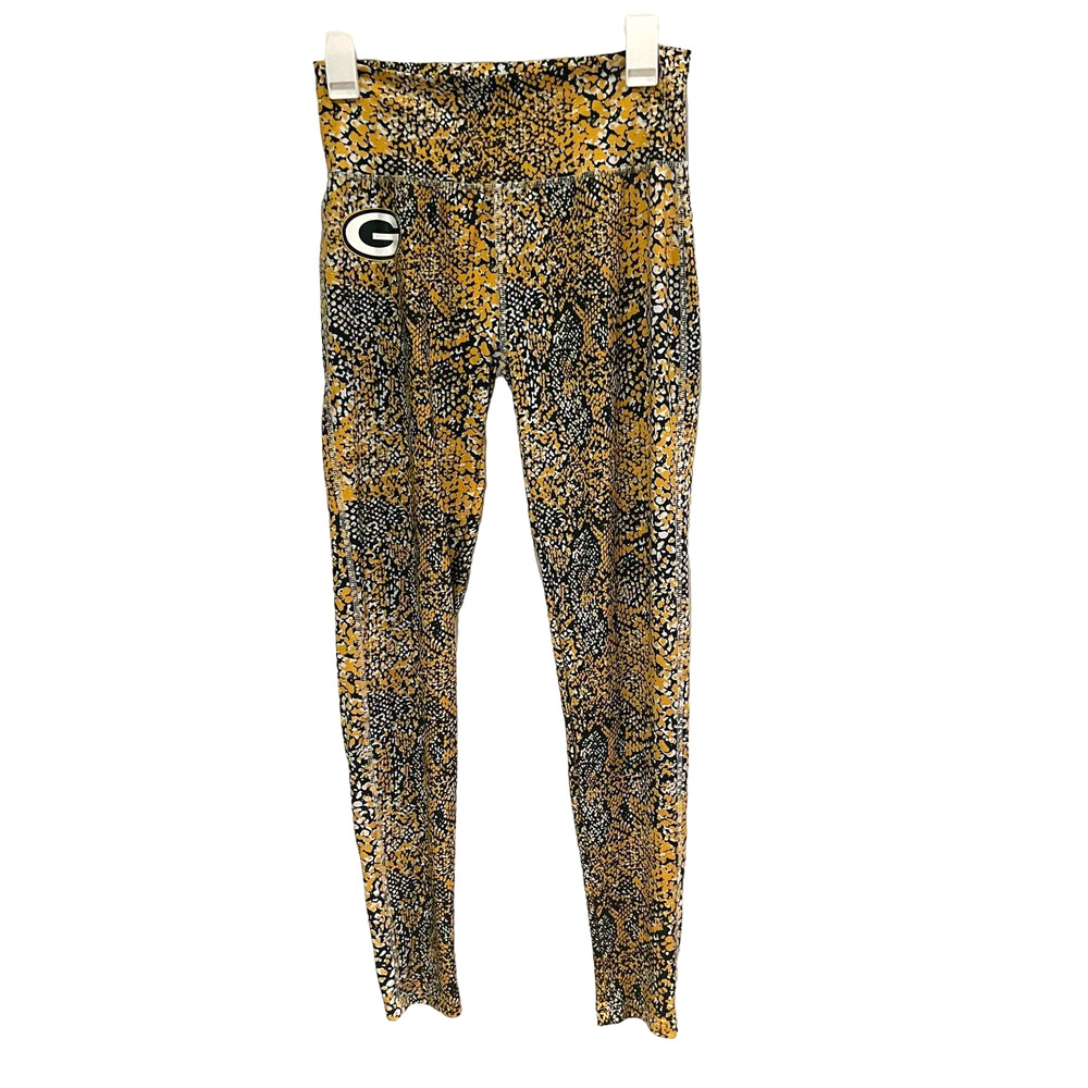 Green Bay‎ Packers NFL Athletic Leggings Medium Green Yellow